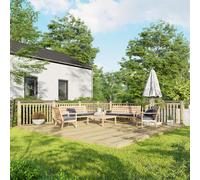 Powersheds Treated Timber Decking Kit (c/w 2 Handrails) 18ft x 18ft - Light Brown