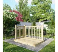 Power 4 x 6ft Timber Decking Kit With Handrails On 2 Sides - Brown - Powersheds - Wilko
