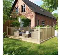 Powersheds Treated Timber Decking Kit 12ft x 14ft - Light Brown