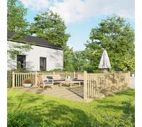 18X20 Power Timber Decking Kit - Handrails On Three Sides (5.4M X 6M), Brown