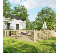 Powersheds Treated Timber Decking Kit (c/w 3 Handrails) 20ft x 20ft - Light Brown