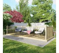6X18 Power Timber Decking Kit - Handrails On Three Sides (1.8M X 5.4M), Brown