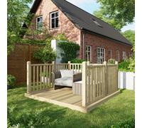 Powersheds Treated Timber Decking Kit 8ft x 8ft, Light Brown