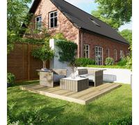 Power 10 x 10ft Timber Decking Kit With No Handrails - Brown - Powersheds - Wilko
