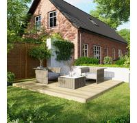 12X12 Power Timber Decking Kit - No Handrails (3.6M X 3.6M), Brown