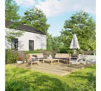 Power 16 x 18ft Timber Decking Kit With No Handrails - Brown - Powersheds - Wilko