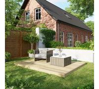 Powersheds Treated Timber Decking Kit 8' x 10', Light Brown, Reversible Dual Profile