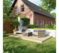 Powersheds Treated Timber Decking Kit (No Handrails) 8ft x 14ft - Light Brown