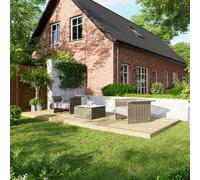 Power 8 x 18ft Timber Decking Kit With No Handrails - Brown - Powersheds - Wilko