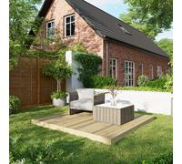 8X8 Power Timber Decking Kit - No Handrails (2.4M X 2.4M), Brown
