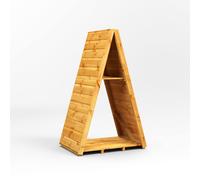 Power 3x2 Triangular log Store With Shelf, Brown