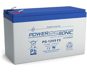 Powersonic 12V 9Ah VRLA Battery. Uprated replacement for 7Ah/7.2Ah/7.6Ah & 8.5Ah