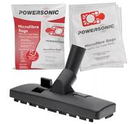 Powersonic Floor Brush Head Tool And 4 x microfibre Cloth Bags Compatible With Henry Hetty Vacuum Cleaners