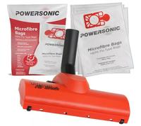 Powersonic Red Airo Turbo Brush Tool And 4 x Cloth Bags Compatible With Henry Hetty Vacuum Cleaners