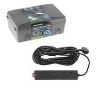 Powersonic Weatherproof Outdoor Electric Box 4 Gang 10 Metre Extension Lead IP54