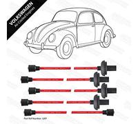 Powerspark Double Silicone 8mm Red HT Leads To Fit VW Air Cooled 1200cc to 1600cc Type 1 & Type 2