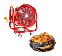 POWERSTAR ELECTRICALS Portable Axial Ventilation Commercial Fume Extractor Blower Fan comes with Free PVC Flexible Duct Hose 5m long & one year Guarantee 110v (16" Inches Fan & Duct)