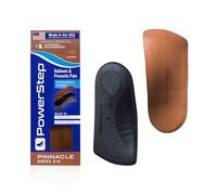 Powerstep Insoles, Pinnacle Dress 3/4, Arch Pain Relief Insole, for Dress Shoes, Arch Support Orthotic for Women and Men, Brown, Men's 10-10.5 / Women's 12