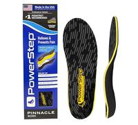 PowerStep Insoles, Pinnacle Work, Work Boot Arch Support, Insoles for Standing All Day, Arch Support Orthotic for Men, Black/Yellow, Men's 14-15