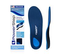 PowerStep ProTech Low Arch Orthotic Inserts - Overpronation & Plantar Fasciitis Inserts for Rigid Arch Support - Medial Grade Orthotics for Low Arches + Flat Feet, Blue/Gray, Men's 10-10.5 / Womens'