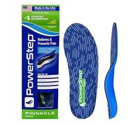PowerStep Unisex-Adult Pinnacle, Pain Relief Insole, Supination, High Arch Support Orthotic for Women and Men Heel Cushion Shoe Inserts, Equipment for Home Workout, Blue/Dark Green, 4-4.5 6-6.5