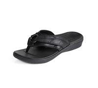 Powerstep Women's Dress Sandal Arch Support Plantar Fasciitis Relief 2023 Design Flip Flops for Women, Black -, 26.0 cm