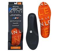 PowerStep Women's Lean Heat Moldable Shoe Inserts for Slim Cushioning and Full Support for at Home Workouts, Orange, Men's 5-5.5, 6.5-7