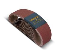 POWERTEC 110040 100 x 610mm Sanding Belts | 240 Grit Aluminum Oxide Sanding Belt | Premium Sandpaper for Portable Belt Sander - 10 Pack