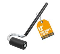POWERTEC 12" Long Handle J Roller, 1-1/2 Inch Diameter, 3 Inch Wide, Laminate & Veneer Rubber Roller Tool for Edge Banding, Wall Coverings, 1PK (71010)