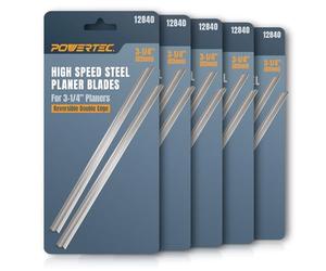 POWERTEC 12840-P5 3-1/4" HSS Hand Held Planer Blades Replacement for Bosch, Black&Decker, Craftsman, DeWalt, Hitachi, Ryobi, Makita, Porter Cable, Skil, Stanley, Wen - Set of 10