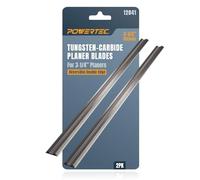 POWERTEC 12841 3-1/4" Tungsten Carbide Hand Held Planer Blades Replacement for Black&Decker, Bosch, DeWalt, Hitachi, Makita, Porter Cable, Ryobi, Stanley, Wen - Set of 2