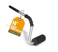 POWERTEC 14" Curved Handle J Roller, 1-1/2 Inch Diameter, 3 Inch Wide for Floor/Veneers Laminate Wall Coverings & Edge Banding Roller Tool with Rubber Roller (71011V)