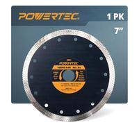 POWERTEC 14001V 7" Diamond Blade for Tile Saw, Diamond Saw Blades for Cutting Tile, Granite, Marble and Thin Masonry, 1 Pack