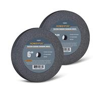 POWERTEC 15501-P2 Silicon Carbide Grinding Wheel 60 Grit, 6" x ¾" with 1/2" Arbor