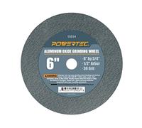 POWERTEC 15514 Aluminum Oxide Grinding Wheel 36 Grit, 6" x ¾" with 1/2" Arbor