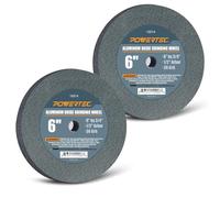 POWERTEC 15514-P2 Bench and Pedestal Grinding Wheels, 6 Inch x 3/4 Inch, 1/2 Arbor, 36 Grit, Aluminum Oxide Bench Grinder Wheel for Bench Grinder, 2 PK