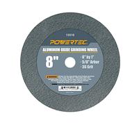 POWERTEC 15516 Aluminum Oxide Grinding Wheel 36 Grit, 8" x 1" with 5/8" Arbor