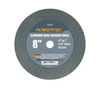 POWERTEC 15521 Bench and Pedestal Grinding Wheels, 8 Inch x 1 Inch, 5/8 Arbor, 80 Grit, Aluminum Oxide Bench Grinder Wheel for Bench Grinder, 1 Pack