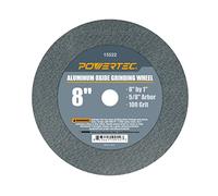POWERTEC 15522 Aluminum Oxide Grinding Wheel 100 Grit, 8" x 1" with 5/8" Arbor
