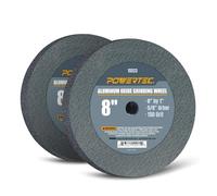 POWERTEC 15523-P2 Bench and Pedestal Grinding Wheels, 8 Inch x 1 Inch, 5/8 Arbor, 150 Grit, Aluminum Oxide Bench Grinder Wheel for Bench Grinder, 2 Pack