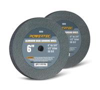 POWERTEC 15533 6" x 3/4", 1/2" Arbor, Aluminum Oxide Bench Grinder Wheel, Bench and Pedestal Grinding Wheels, Assorted Grits 36 & 60, 2 PK