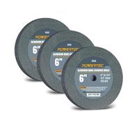 POWERTEC 15539 Bench and Pedestal Grinding Wheels, 6 Inch x 3/4 Inch, 1/2 Arbor, 60/80/150 Grits Assorted, Aluminum Oxide Bench Grinder Wheel for Bench Grinder, 3 PK