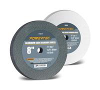 POWERTEC 15549 Bench and Pedestal Grinding Wheels, 8 Inch x 1 Inch, 5/8 Arbor, 60 & 120 Grits Assorted, Aluminum Oxide Bench Grinder Wheel for Grinding and Sharpening Cutting Tools, 2 PK