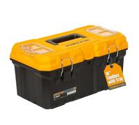 POWERTEC 16-Inch Tool Box with Trays - Lockable, Metal Latch, Organizer, Portable Storage for Tools, Small or Mid-Sized Parts (72119)
