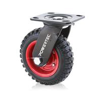 POWERTEC 17050 Swivel Heavy Duty Industrial Caster, 6-1/4-Inch, Black, 6 inch