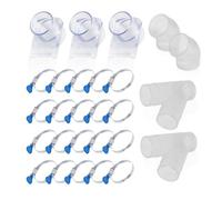 POWERTEC 2-1/2 Inch Dust Collection Fittings Kit with Clear Connectors, Blast Gates and Stainless Steel Hose Clamps for 3 Machine Setup, Dust Collection System for Dust Collection Hose (70374)