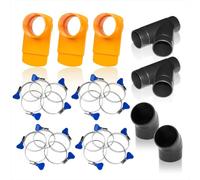 POWERTEC 2-1/2 Inch Dust Collection Fittings Kit with Connectors, Blast Gates and Stainless Steel Hose Clamps for 3 Machine Setup, Dust Collection System for Woodworking Dust Collection Hose (70315)