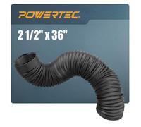 POWERTEC 70198 Flexible Dust Collection Hose, Black, 2.5'' x 36''