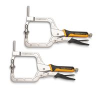 POWERTEC 2 Way Pocket Hole Clamp, Quick Release 12” Right Angle Clamp for Pocket Hole Joinery, Vise Grip Clamps w/Ergonomic Grip & Swivel Pad, Clamps for Woodworking, DIY, Drawer Making-2PCs (71745V)