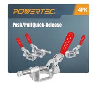 POWERTEC 20304-P4 Push/Pull Quick-Release Toggle Clamp 302FM - 300 lbs Holding Capacity, 4 PK